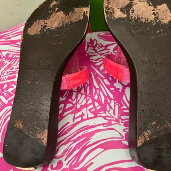 LILLY PULITZER PRINCESS PINK PATENT LEATHER SLIDES - Picture 6 of 6